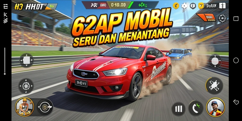 Tampilan gameplay balap mobil yang menegangkan dan penuh aksi.