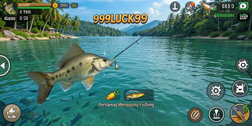 Screenshot gameplay 99LUCK99 menampilkan aksi memancing yang seru dan mendebarkan.