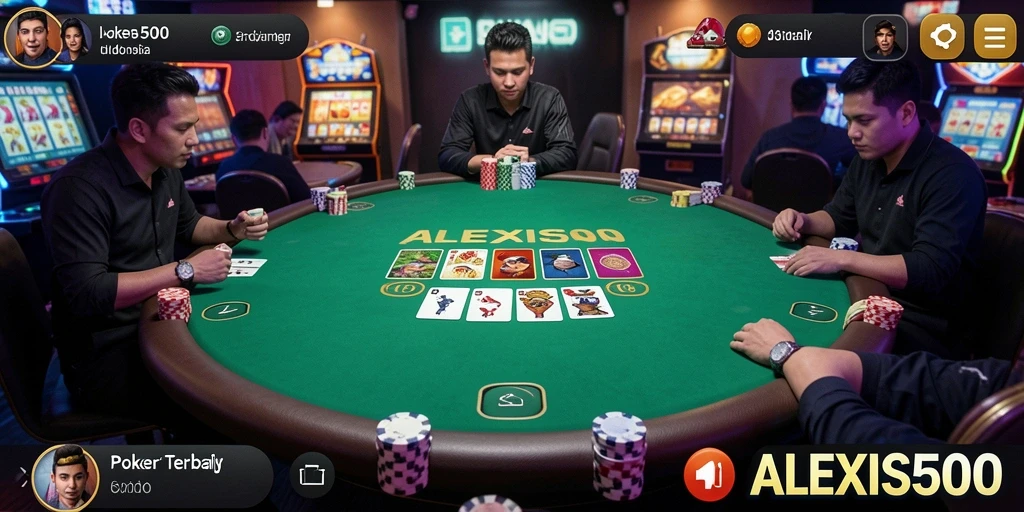 Tampilan antarmuka bermain Poker yang menarik di ALEXIS500.