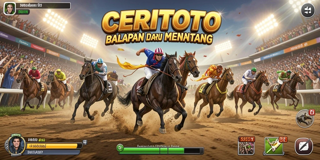 Tampilan gameplay seru dari CERITOTO dengan balapan penuh kecepatan.