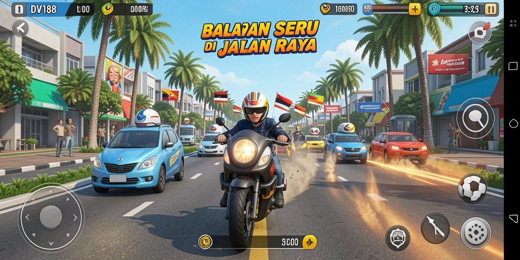 Tampilkan gameplay menyenangkan dalam balapan seru dan kompetitif.