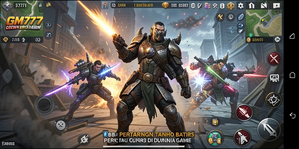 Screenshot gameplay dari pertarungan memukau di GM777.