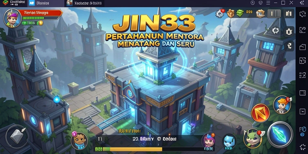 Screenshot menunjukkan gameplay menara pertahanan yang intens dan strategis.