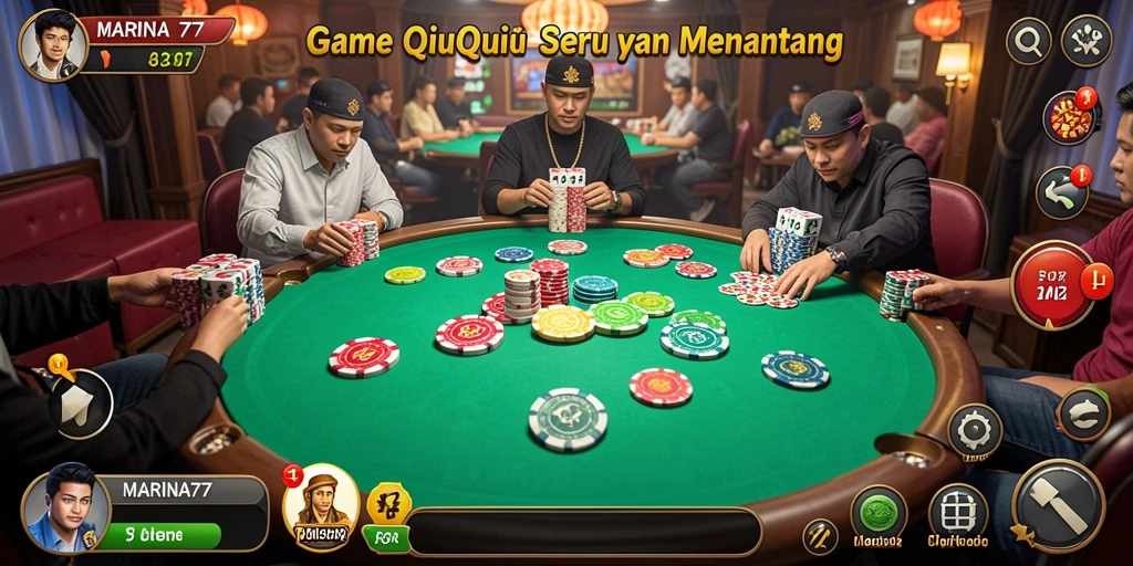 Screenshot gameplay MARINA77 dengan aksi QiuQiu seru.