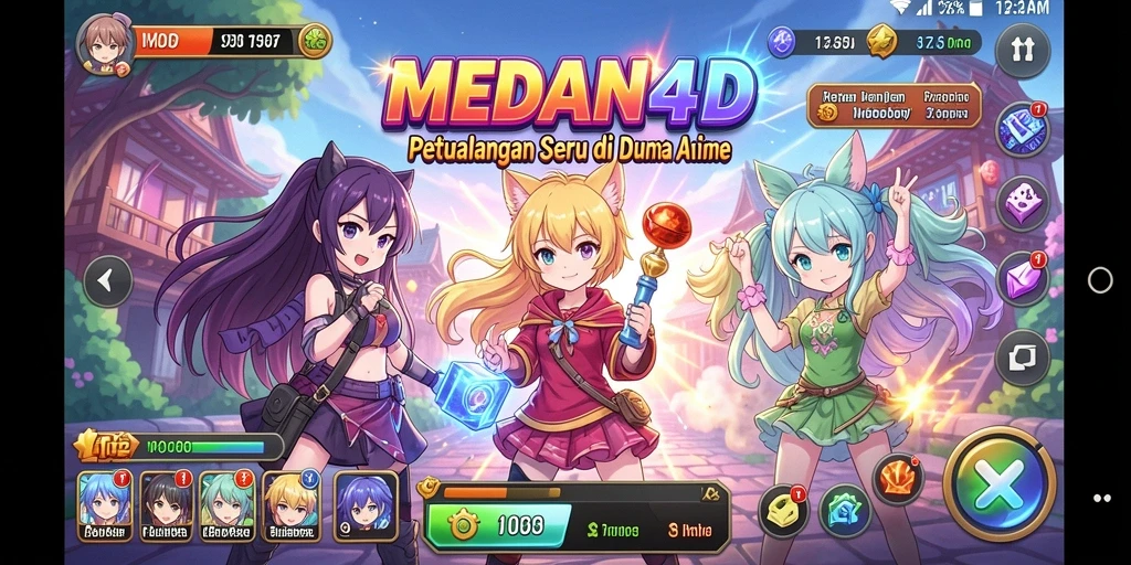 Tangkapan layar gameplay <strong>MEDAN4D</strong> menunjukkan aksi seru dan karakter Anime yang memikat.