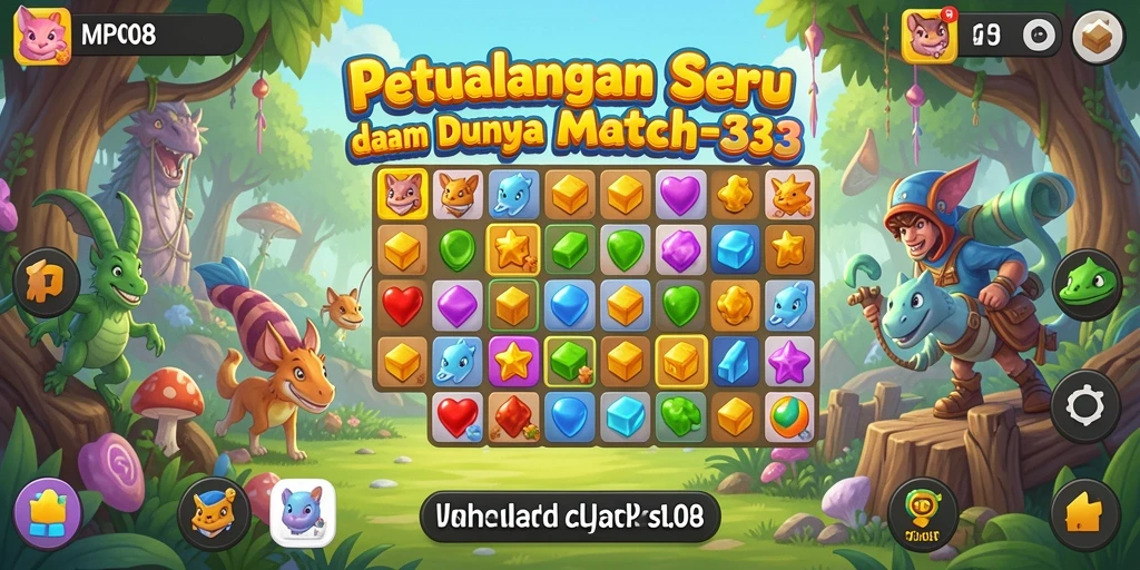 Screenshot utama MPO08 menampilkan aksi seru gameplay Match-3.