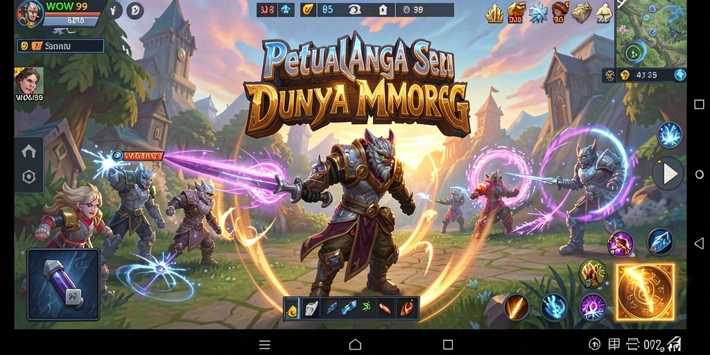 Tangkapan layar WOW99 menampilkan aksi seru dalam pertempuran MMORPG.