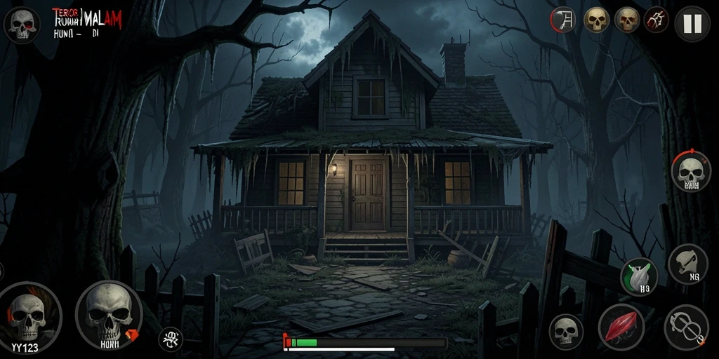 Tampilkan gameplay YY123 dengan momen menakutkan yang mendebarkan.